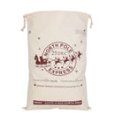 50x70cm Canvas Hessian Christmas Santa Sack Xmas Stocking Reindeer Kids Gift Bag, Cream - Checked By Head Ell - RnR Galore