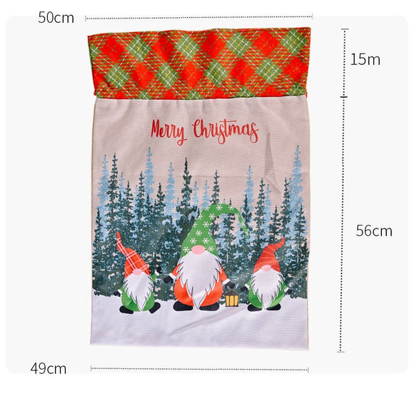 50x70cm Canvas Hessian Christmas Santa Sack Xmas Stocking Reindeer Kids Gift Bag, Cream - Faceless Santa (B) - RnR Galore
