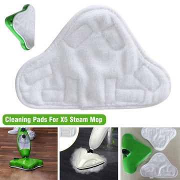 5PCS Stick On White Washable Cleaning Pads Microfiber For X5 Steam Mop H20 H2O - RnR Galore