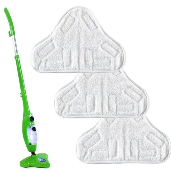 5PCS Stick On White Washable Cleaning Pads Microfiber For X5 Steam Mop H20 H2O - RnR Galore