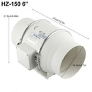 6'' Extractor Fan Duct Hydroponic Inline Exhaust Vent Industrial - RnR Galore