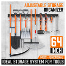 64" Wall Mount Tool Hanger Garden Storage Organizer Mop Broom Holder Hook Pegs - RnR Galore