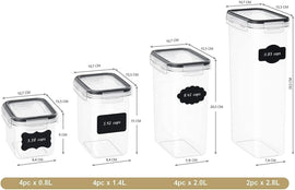 7 Pieces Plastic BPA Free Food Storage Containers for Kitchen (Black) - RnR Galore