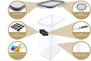 7 Pieces Plastic BPA Free Food Storage Containers for Kitchen (Black) - RnR Galore