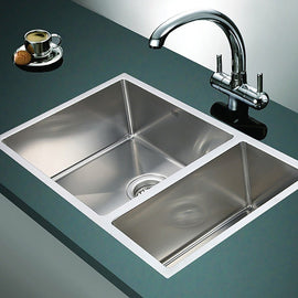 715x440mm Handmade Stainless Steel Undermount / Topmount Kitchen Sink with Waste - RnR Galore