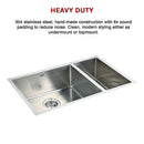 715x440mm Handmade Stainless Steel Undermount / Topmount Kitchen Sink with Waste - RnR Galore