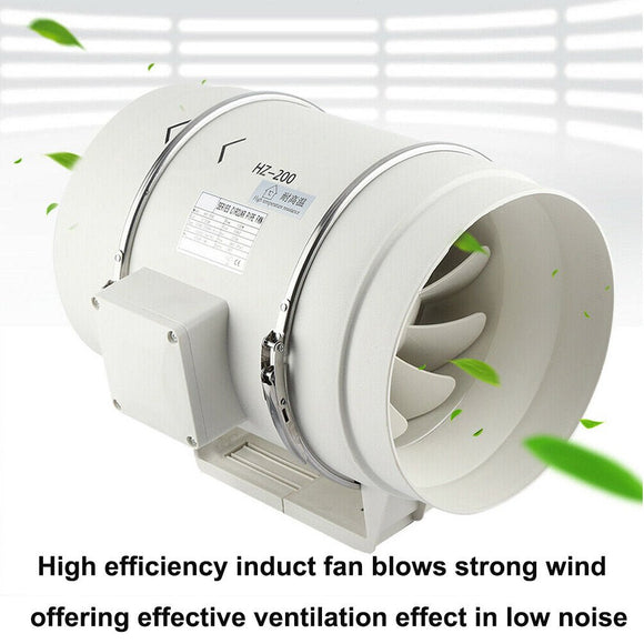 8" Inch Silent Extractor Fan Duct Hydroponic Inline Exhaust Vent Industrial - RnR Galore