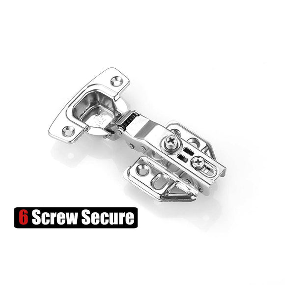 8 Pack 304 Stainless Steel Cabinet Hinges 100 Degree Soft Closing half Overlay Door Hinge Nickel Plated Finish - RnR Galore