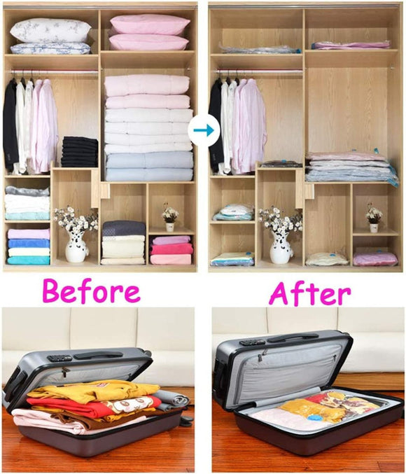 9 Pack Space Saver Vacuum Seal Storage Bag Kit, 2 Large, 5 Medium & 2 Small - RnR Galore