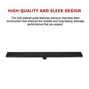 900mm Bathroom Shower Black Grate Drain w/Centre outlet Floor Waste Square Pattern - RnR Galore