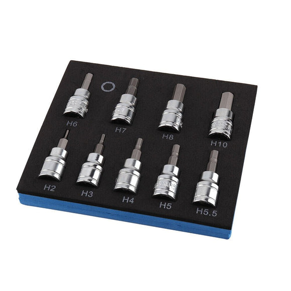 9pcs Allen Key Sockets Hex Bit Socket Set 3/8" Drive Drill Metric Tools 2 - 10mm - RnR Galore