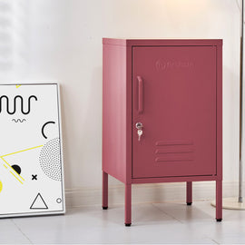 ArtissIn Bedside Table Metal Cabinet - MINI Pink - 0
