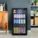 Devanti 98L Bar Fridge Glass Door Mini Fridges Freezer Black-8