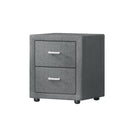 Artiss Bedside Table 2 Drawers Fabric - CADEN Grey-1