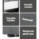 Artiss Bedside Table 2 Drawers Fabric - CADEN Grey-6