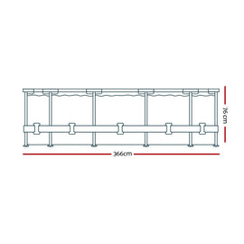 Bestway Swimming Pool 366x76cm Steel Frame Round Above Ground Pools w/ Filter Pump 6473L - 0