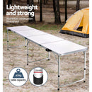 Weisshorn Folding Camping Table 240CM Portable Outdoor Picnic BBQ Aluminium Desk-5