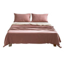 Cosy Club Cotton Bed Sheets Set Red Beige Cover Single-1