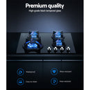 Devanti Gas Cooktop 60cm 4 Burner Black-4