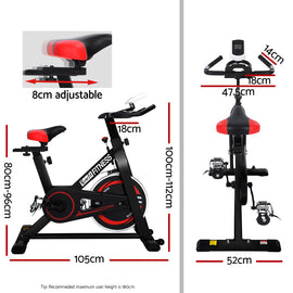 Everfit Spin Bike Exercise Bike Flywheel Cycling Home Gym Fitness Indoor Cardio - 0