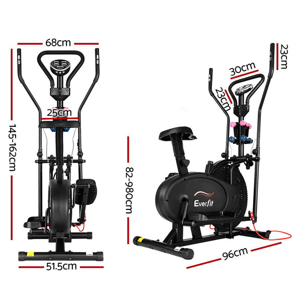 Everfit Exercise Bike 6 in 1 Elliptical Cross Trainer Home Gym Indoor Cardio