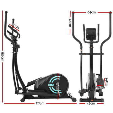 Everfit Exercise Bike Elliptical Cross Trainer Home Gym Fitness Machine 100kg - 0