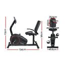 Everfit Exercise Bike Magnetic Recumbent Indoor Cycling Home Gym Cardio 8 Level-2