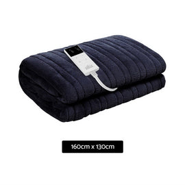 Giselle Bedding Heated Electric Throw Rug Fleece Sunggle Blanket Washable Charcoal - 0