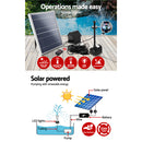 Gardeon Solar Pond Pump with Battery Kit LED Lights 8.8 FT-5