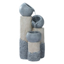Gardeon Solar Water Feature Cascading Fountain 3-Tier Pot LED Lights 76CM Grey-4