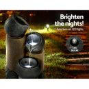 Gardeon Solar Water Feature Cascading Fountain 3-Tier Pot LED Lights 76CM Grey-5