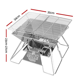 Grillz Fire Pit BBQ Grill with Carry Bag Portable - 0