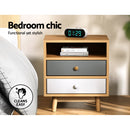 Artiss Bedside Table 2 Drawers with Shelf - BERTHA Oak-5