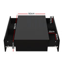 Artiss Coffee Table 4 Drawers Black Trevi-2