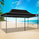 Instahut Gazebo Pop Up Marquee 3x6 Folding Tent Wedding 500D Camping Black-7