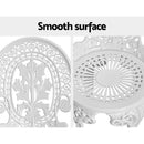 Gardeon 3PC Patio Furniture Outdoor Bistro Set Dining Chairs Aluminium White-6