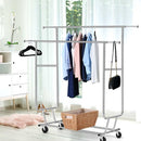 Artiss Clothes Rack Airer Double Rail Coat Stand Adjustable Hanger-7