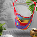 Gardeon Hammock Chair Outdoor Camping Hanging Hammocks Cushion Pillow Rainbow-8