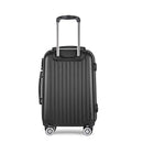 Wanderlite 20" 55cm Luggage Trolley Travel Set Suitcase Carry On Hard Shell Case Sets Lightweight Black-3