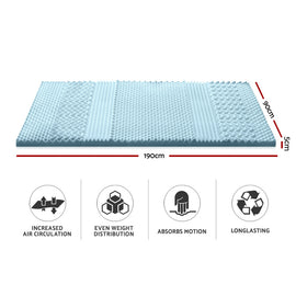 Giselle Bedding Memory Foam Mattress Topper 7-Zone 5cm Single - 0