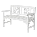 Gardeon Outdoor Garden Bench Wooden Chair 2 Seat Patio Furniture Lounge White-1