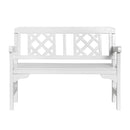 Gardeon Outdoor Garden Bench Wooden Chair 2 Seat Patio Furniture Lounge White-3