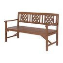 Gardeon Outdoor Garden Bench Wooden Chair 3 Seat Patio Furniture Lounge Natural-1
