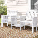 Gardeon Outdoor Garden Bench Loveseat Wooden Table Chairs Patio Furniture White-8