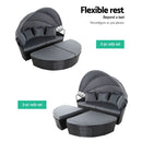 Gardeon Sun Lounge Setting Wicker Lounger Day Bed Outdoor Furniture Patio Black-5