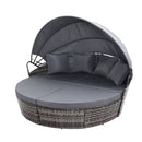 Gardeon Sun Lounge Setting Wicker Lounger Day Bed Outdoor Furniture Patio Grey-1
