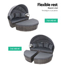 Gardeon Sun Lounge Setting Wicker Lounger Day Bed Outdoor Furniture Patio Grey-5
