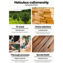 Gardeon Outdoor Garden Bench Wooden 2 Seat Wagon Chair Patio Furniture Brown-7