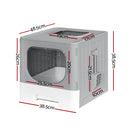 i.Pet Cat Litter Box Large Tray Kitty Toilet Enclosed Hooded Foldable Cat Litter Box Scoop Grey-2