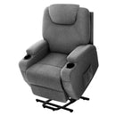 Artiss Recliner Chair Lift Assist Heated Massage Chair Velvet Milio-1